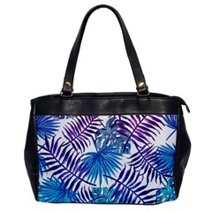 Blue Tropical Leaves Oversize Office Handbag by goljakoff