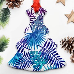 Blue Tropical Leaves Ornament (christmas Tree)  by goljakoff