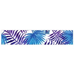 Blue Tropical Leaves Small Flano Scarf by goljakoff