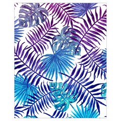 Blue Tropical Leaves Drawstring Bag (small) by goljakoff