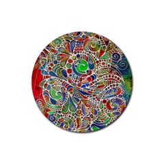 Pop Art - Spirals World 1 Rubber Round Coaster (4 Pack)  by EDDArt