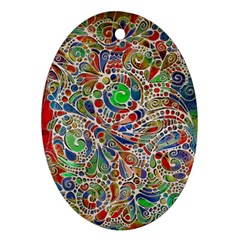 Pop Art - Spirals World 1 Oval Ornament (two Sides)