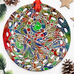 Pop Art - Spirals World 1 Ornament (round Filigree)