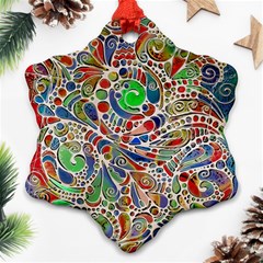 Pop Art - Spirals World 1 Ornament (snowflake) by EDDArt