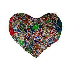 Pop Art - Spirals World 1 Standard 16  Premium Heart Shape Cushions by EDDArt