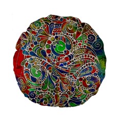 Pop Art - Spirals World 1 Standard 15  Premium Flano Round Cushions