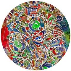 Pop Art - Spirals World 1 Wooden Puzzle Round by EDDArt