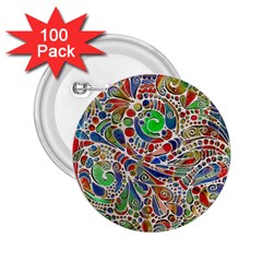 Pop Art - Spirals World 1 2 25  Buttons (100 Pack)  by EDDArt