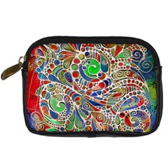 Pop Art - Spirals World 1 Digital Camera Leather Case by EDDArt