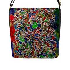 Pop Art - Spirals World 1 Flap Closure Messenger Bag (l) by EDDArt