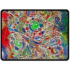 Pop Art - Spirals World 1 Double Sided Fleece Blanket (large)  by EDDArt