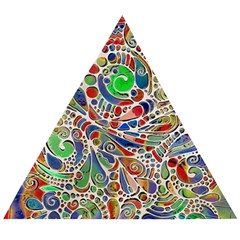 Pop Art - Spirals World 1 Wooden Puzzle Triangle by EDDArt