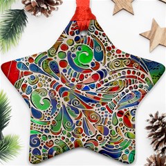 Pop Art - Spirals World 1 Ornament (star)