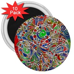 Pop Art - Spirals World 1 3  Magnets (10 Pack)  by EDDArt