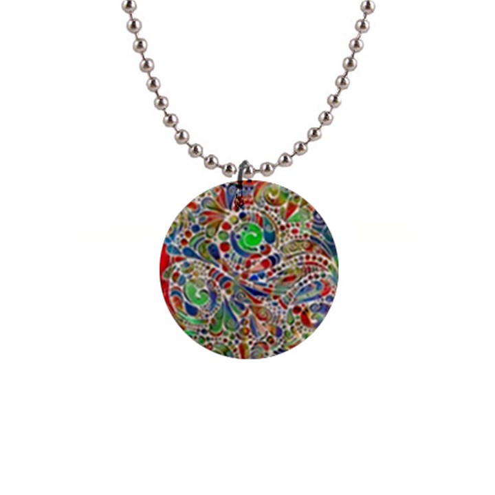 Pop Art - Spirals World 1 1  Button Necklace