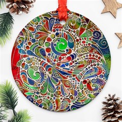 Pop Art - Spirals World 1 Round Ornament (two Sides)