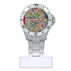 Pop Art - Spirals World 1 Plastic Nurses Watch by EDDArt