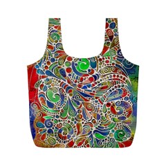 Pop Art - Spirals World 1 Full Print Recycle Bag (m) by EDDArt