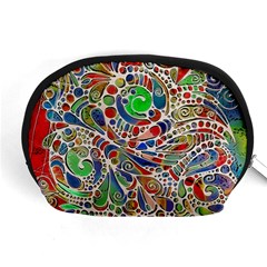 Pop Art - Spirals World 1 Accessory Pouch (medium) by EDDArt