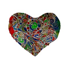 Pop Art - Spirals World 1 Standard 16  Premium Flano Heart Shape Cushions by EDDArt