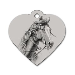 Custom Horse Dog Tag Heart (one Side)