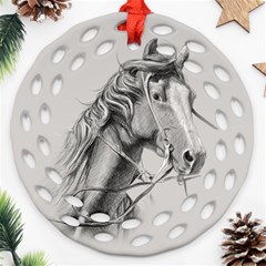 Custom Horse Ornament (round Filigree)