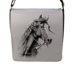 Custom Horse Flap Closure Messenger Bag (l) by HermanTelo