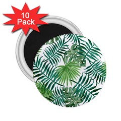 Green Tropical Leaves 2 25  Magnets (10 Pack)  by goljakoff