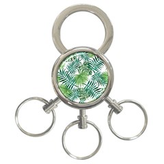 Green Tropical Leaves 3-ring Key Chain by goljakoff