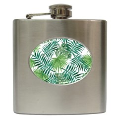 Green Tropical Leaves Hip Flask (6 Oz) by goljakoff