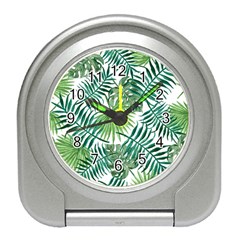 Green Tropical Leaves Travel Alarm Clock by goljakoff