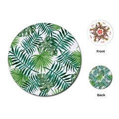 Green Tropical Leaves Playing Cards Single Design (round) by goljakoff