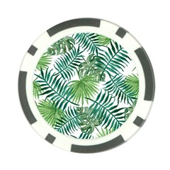 Green Tropical Leaves Poker Chip Card Guard by goljakoff