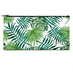 Green Tropical Leaves Pencil Case by goljakoff