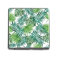 Green Tropical Leaves Memory Card Reader (square 5 Slot) by goljakoff