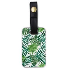 Green Tropical Leaves Luggage Tag (one Side) by goljakoff