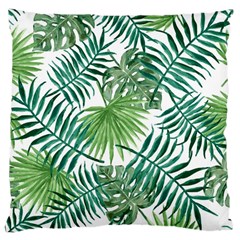 Green Tropical Leaves Large Cushion Case (two Sides) by goljakoff