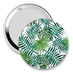 Green Tropical Leaves 3  Handbag Mirrors by goljakoff