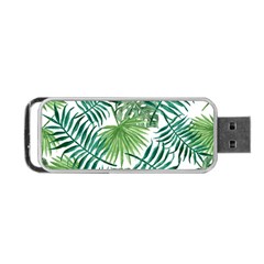 Green Tropical Leaves Portable Usb Flash (two Sides) by goljakoff