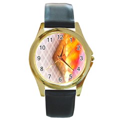 Geometry Diamond Round Gold Metal Watch by Sparkle