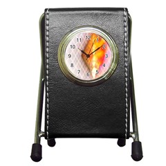 Geometry Diamond Pen Holder Desk Clock by Sparkle