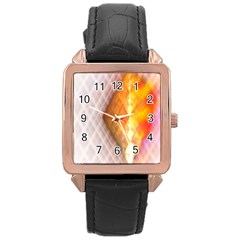 Geometry Diamond Rose Gold Leather Watch  by Sparkle