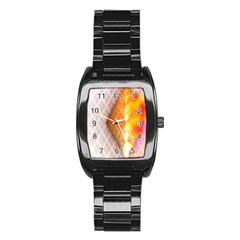 Geometry Diamond Stainless Steel Barrel Watch