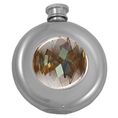 Digital Geometry Round Hip Flask (5 Oz) by Sparkle