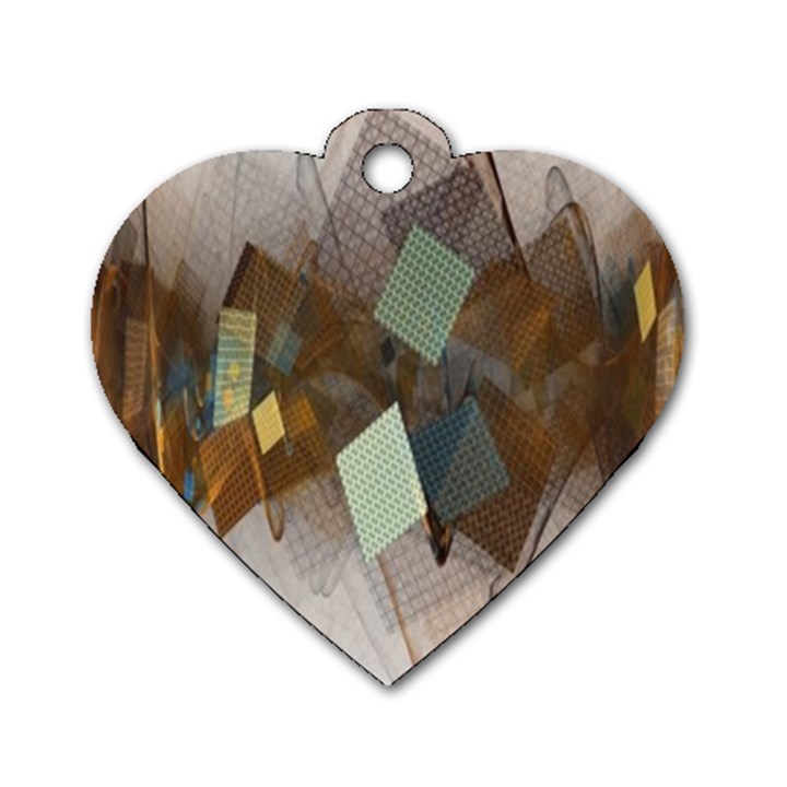 Geometry Diamond Dog Tag Heart (Two Sides)