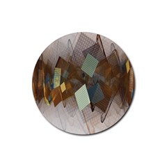 Geometry Diamond Rubber Coaster (round)  by Sparkle