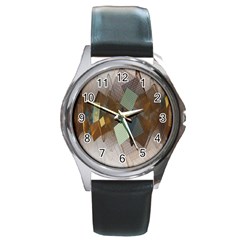 Geometry Diamond Round Metal Watch