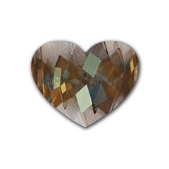 Geometry Diamond Rubber Coaster (heart)  by Sparkle