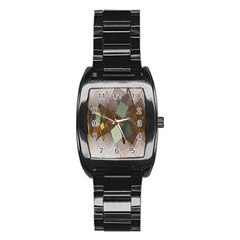 Geometry Diamond Stainless Steel Barrel Watch