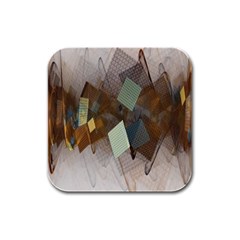 Geometry Diamond Rubber Square Coaster (4 Pack)  by Sparkle